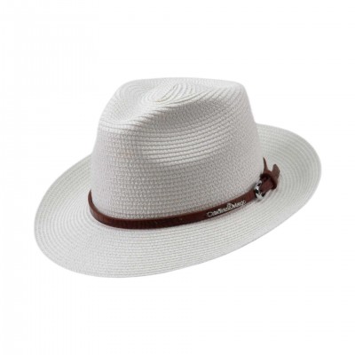 Шляпа Федора Cardinal с ремешком и широкими полями в стиле федора белая
