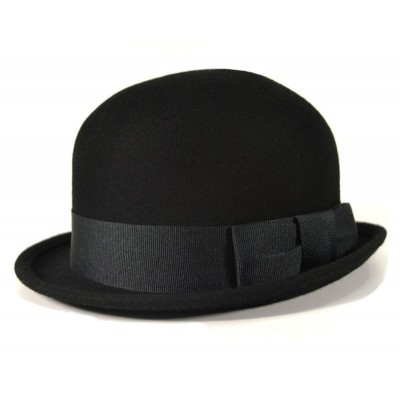 Черная шляпа котелок из фетра