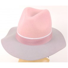 Шляпа Федора розово-серая