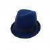 Темно-синяя шляпа Трилби