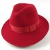 Шляпа федора Бедж красного цвета