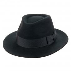 Шляпа Федора с прямыми полями черная