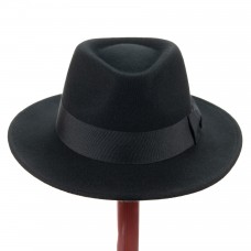  Шляпа федора с прямыми полями черная