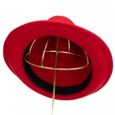 Шляпа федора меленькие поля красная