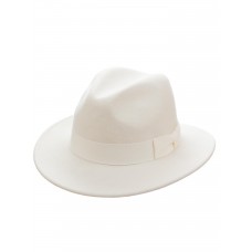 Шляпа Федора с лентой белая