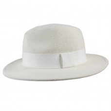  Шляпа федора с прямыми полями белая