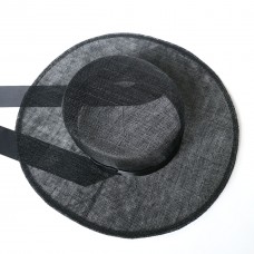 Шляпа канотье из синамей черная