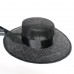 Шляпа канотье из синамей черного цвета
