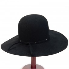 Фетровая шляпа с большими полями черная
