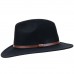 Черная шляпа Australian Fedora с кожаным ремешком