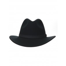 Черная шляпа Australian Fedora Leather Strap