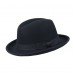 Шляпа Хомбург черная из фетра с низкой тульей
