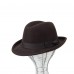 Шляпа Хомбург коричневая из фетра с низкой тульей