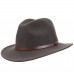 Темно-коричневая шляпа Australian Fedora с кожаным ремешком